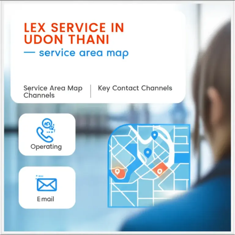 บริการ LEX ที่อุดรธานี: ขอบเขตพื้นที่ให้บริการ เวลาเปิด-ปิด และช่องทางติดต่อสำคัญ